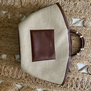 J Lowery Tan and Brown Woven Tote